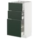 METOD kitchen unit: white & green drawers, 3 modern.