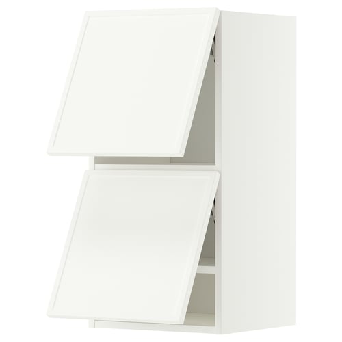 METOD Wall cabinet horizontal w 2 doors, white/Aspudden matt white, 40x80 cm