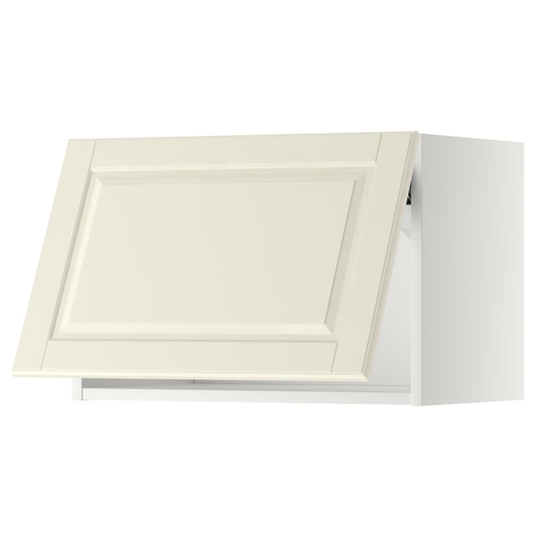 Off-white METOD kitchen cabinet, rectangular with bevelled edges.