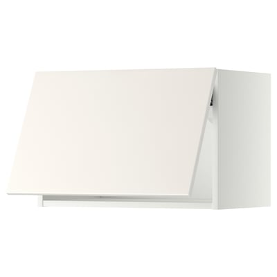 White METOD kitchen cabinet with smooth veddinge fronts, rectangular and modern design.