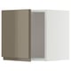 Modern METOD kitchen cabinet with sleek, dark grey-brown gloss door and integrated handles.