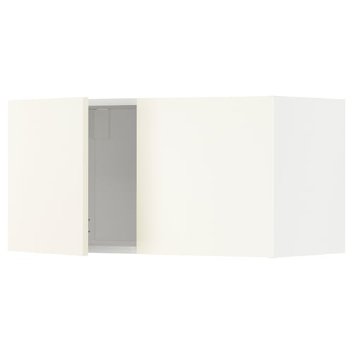 METOD kitchen unit in white with modern design. Snap-on hinges and sleek, clean lines for a minimalist look.