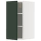 METOD kitchen cabinet, deep green, wall-mounted, square, two shelves.