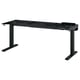 A black MITTZON adjustable desk base. It a sleek, modern design with metal construction and space for free leg movement.