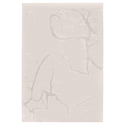 PELARKÖRSBÄR Rug, low pile, light beige/leaf pattern, 160x230 cm