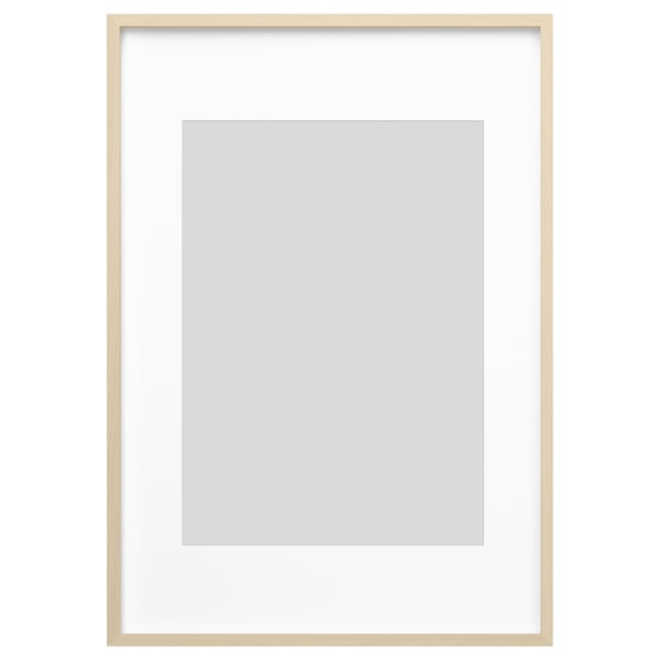 RÖDALM frame, beige. Modern, rectangular, empty picture frame with front protection.
