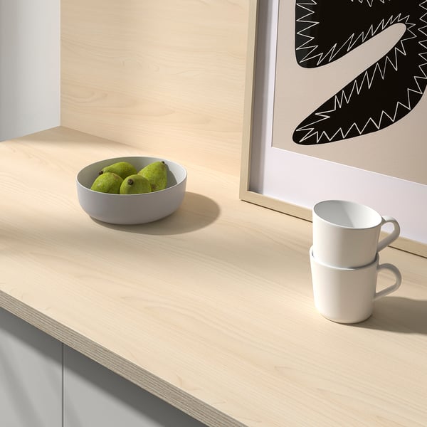 SIBBARP Custom made wall panel, light ash effect/laminate, 1 m²x1.3 cm