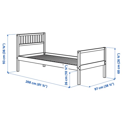 Illustration with measurements for the product: SMYGA.