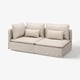SÖDERHAMN sofa; beige; modern; low-profile; plush cushions.