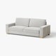 A modern, light grey SÖRVALLEN sofa with a scandinavian design and wooden legs.