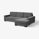 Modern grey SÖRVALLEN sectional sofa with chaise, sleek design.