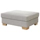A grey SÖRVALLEN footstool with wooden legs, upholstered in sturdy fabric with a structured design.
