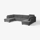 SÖRVALLEN U-shaped sofa, 5-seat, with open ends/Tallmyra medium grey