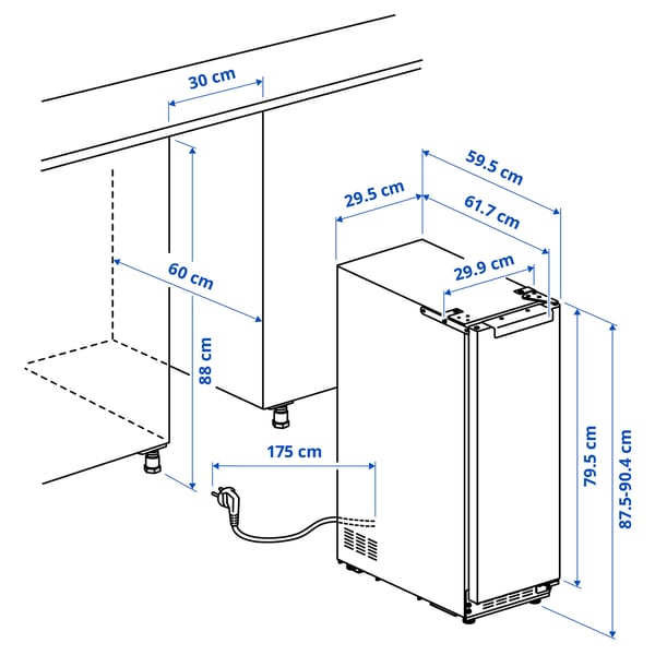 Illustration with measurements for the product: SPELNÄS.