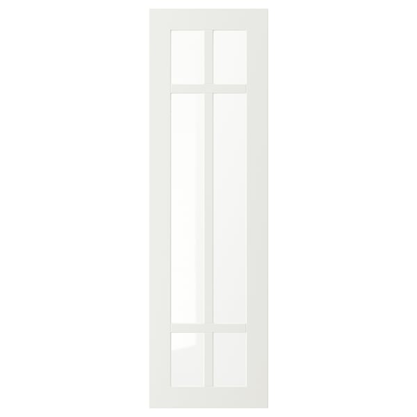 White STENSUND cabinet door with glass panels, sleek and modern design.