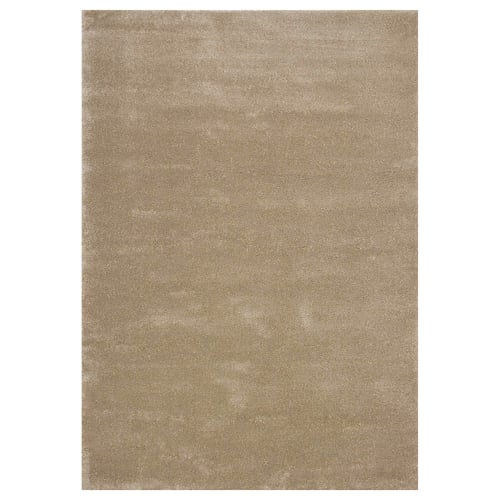 STOENSE beige, rectangular, plain area rug, polypropylene with rubber backing.