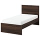 STORKLINTA Bed frame, dark brown oak effect, 90x200 cm