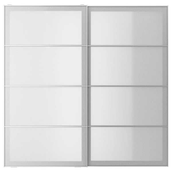 SVARTISDAL wardrobe in white with frosted glass doors, modern and safe.