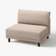 An UPPÅKRA beige sectional sofa with dark wooden legs.