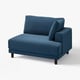 This is an UPPÅKRA blue cushioned sofa, featuring a modern design with wooden legs and a comfortable, spacious seating area.
