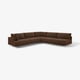 Brown UPPÅKRA sectional sofa, l-shaped, modern design, brown fabric, comfortable cushions.