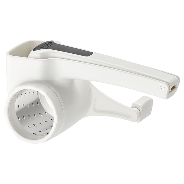White UPPFYLLD grater with long handle for coarse/fine grating.