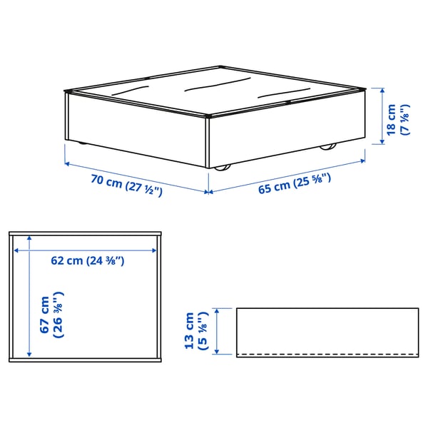 Illustration with measurements for the product: VARDÖ.