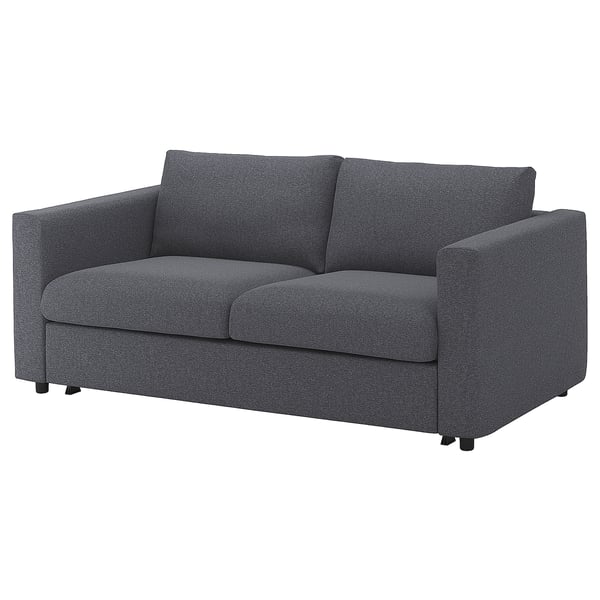 VIMLE sofa, grey, modern design, 2-seater with adjustable back, fabric cover.