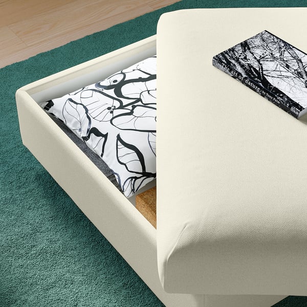 VIMLE Footstool with storage, Johanneshov off-white