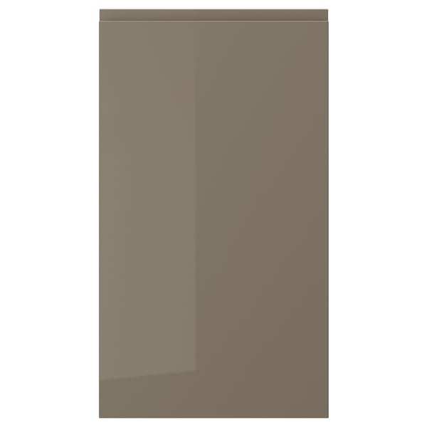VOXTORP door: sleek, dark grey-brown, glossy, rectangular, integrated handle.