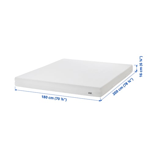 ÅBYGDA Matelas en mousse, mi-ferme/blanc, 180x200 cm