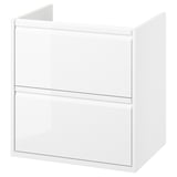 ÄNGSJÖN Meuble lavabo avec tiroirs, brillant blanc, 60x48x63 cm