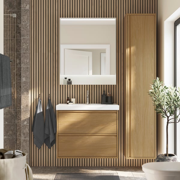 ÄNGSJÖN / ORRSJÖN Meuble lavabo avec tiroirs/vasque