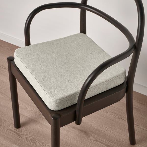 ÅKERVINDEFLY Coussin de chaise, beige, 39/35x37x5 cm