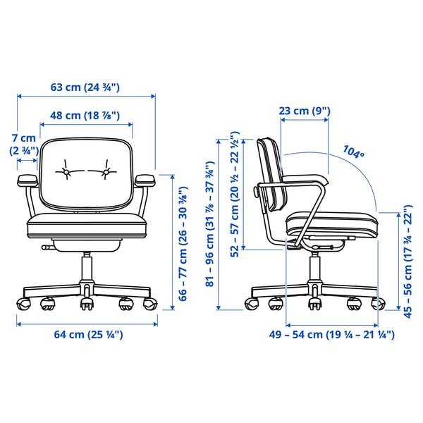 ALEFJÄLL Chaise de bureau, Grann brun doré