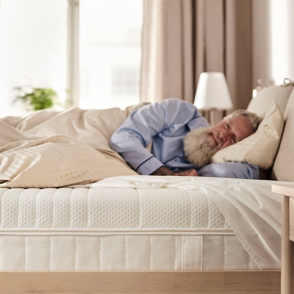 ÅNNELAND Matelas hybride, mi-ferme/blanc, 140x200 cm