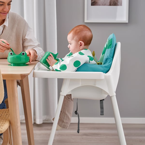 ANTILOP Structure chaise haute+tablette, blanc/blanc