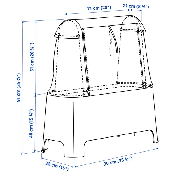 ASPAREN Lot de germoirs, extérieur gris/blanc transparent, 89x38x91 cm