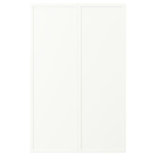 ASPUDDEN Porte élément bas d'angle, 2pcs, blanc mat, 25x80 cm
