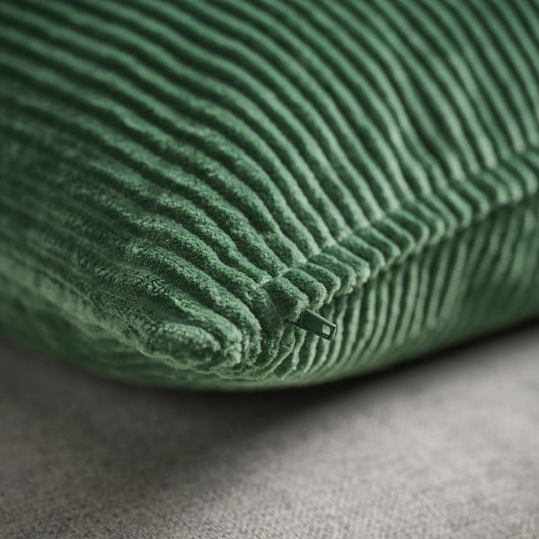ÅSVEIG Housse de coussin, vert foncé, 50x50 cm