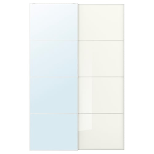 AULI / FÄRVIK Jeu 2 ptes coul, miroir/verre blanc, 150x236 cm
