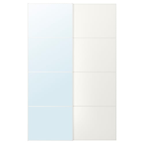 AULI / MEHAMN Jeu 2 ptes coul, blanc miroir/double face blanc, 150x236 cm
