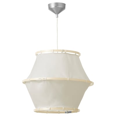 BÄCKMÄRKE Suspension, blanc textile/bois, 54 cm