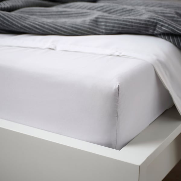 BÄRGLIM Drap housse, blanc, 90x200 cm
