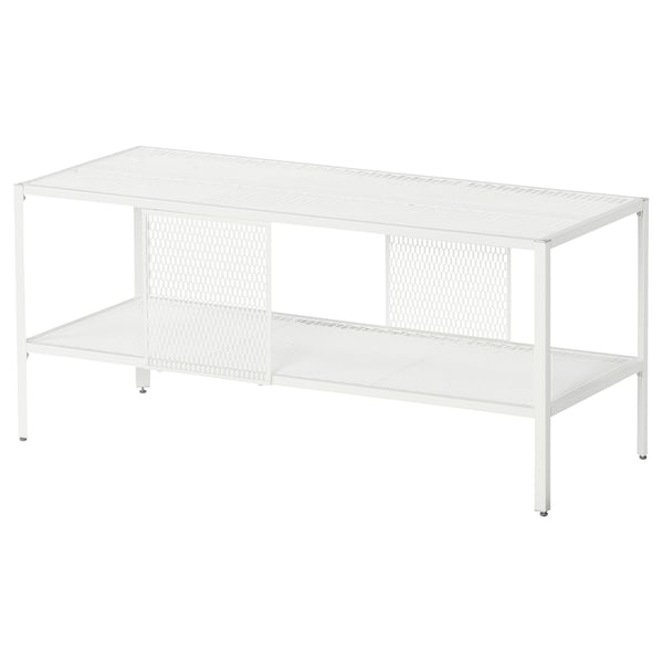 BAGGEBO Banc TV, métal/blanc, 90x35x40 cm