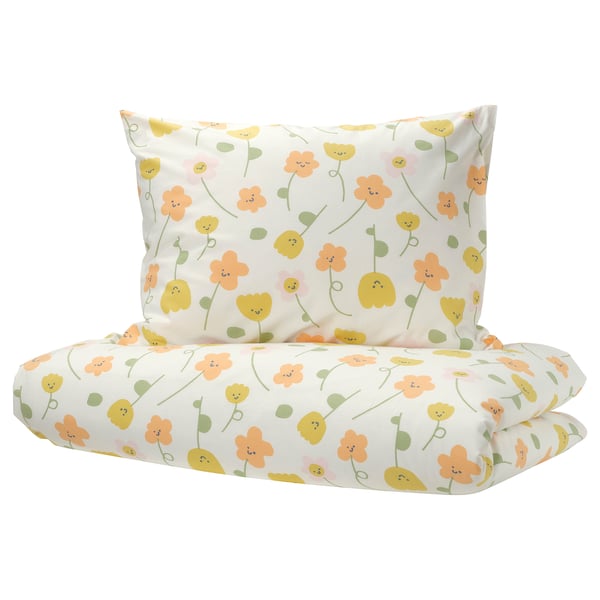 BARNDRÖM Housse de couette et 1 taie, multicolore/patron fleur, 150x200/50x60 cm