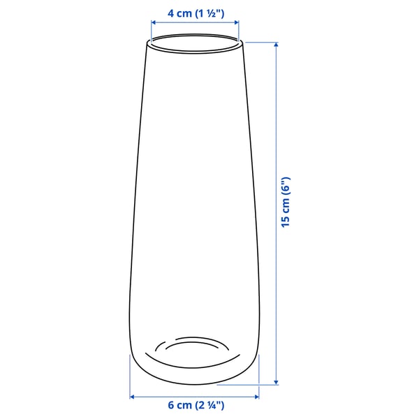 BERÄKNA Vase, verre transparent, 15 cm