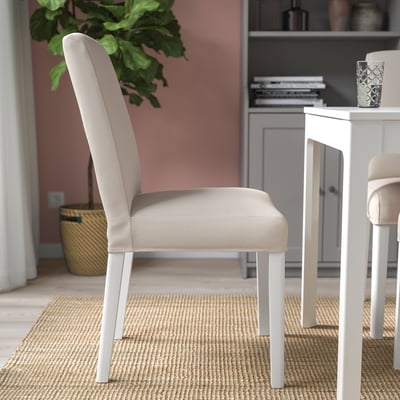 BERGMUND Chaise, blanc/Hallarp beige