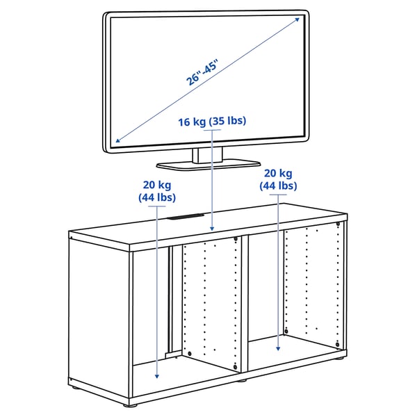 BESTÅ Banc TV, blanc, 120x40x64 cm