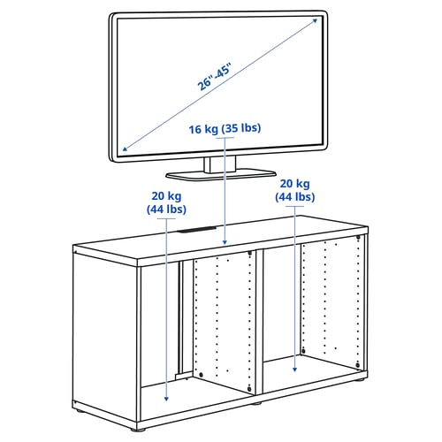 BESTÅ Banc TV, blanc, 120x40x64 cm